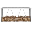 Casetilla para leña acero galvanizado gris 330x84x152 cm