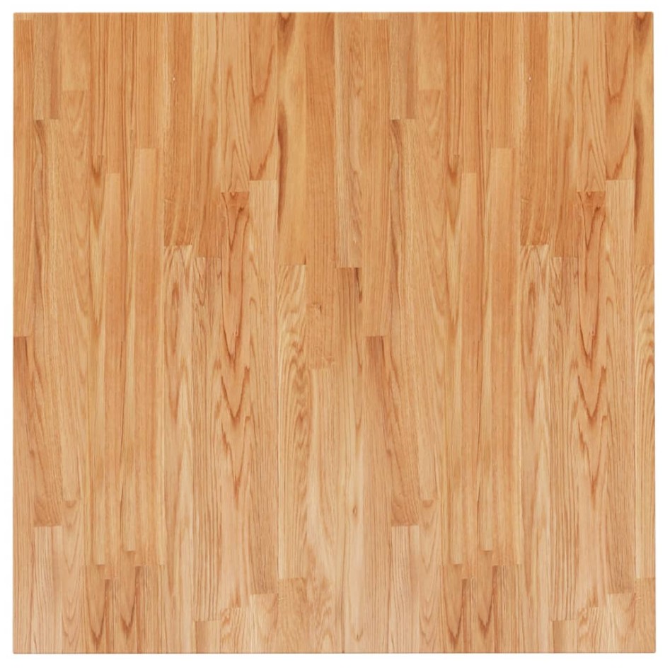 Tablero de mesa cuadrada madera roble marrón claro 90x90x2,5