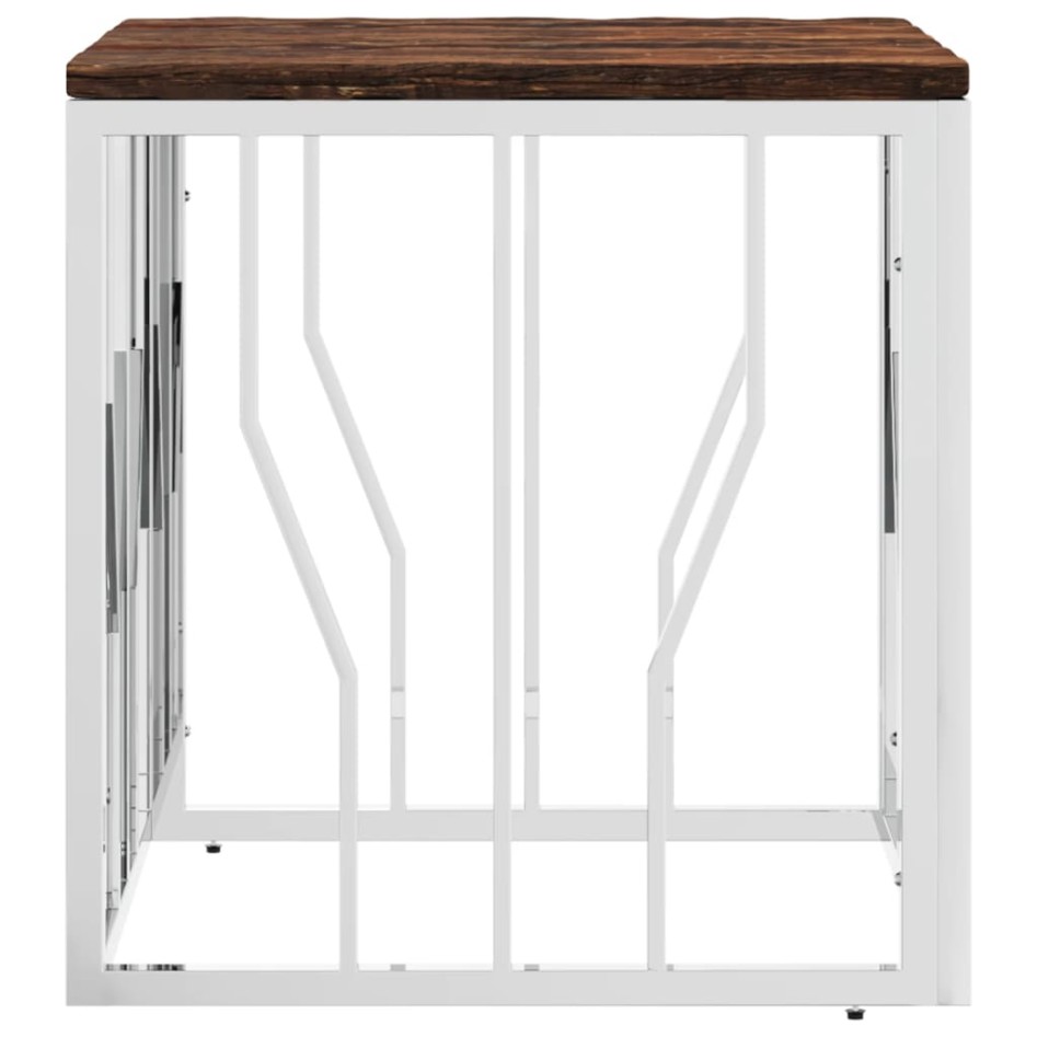 Mesa de centro acero inoxidable y madera reciclada