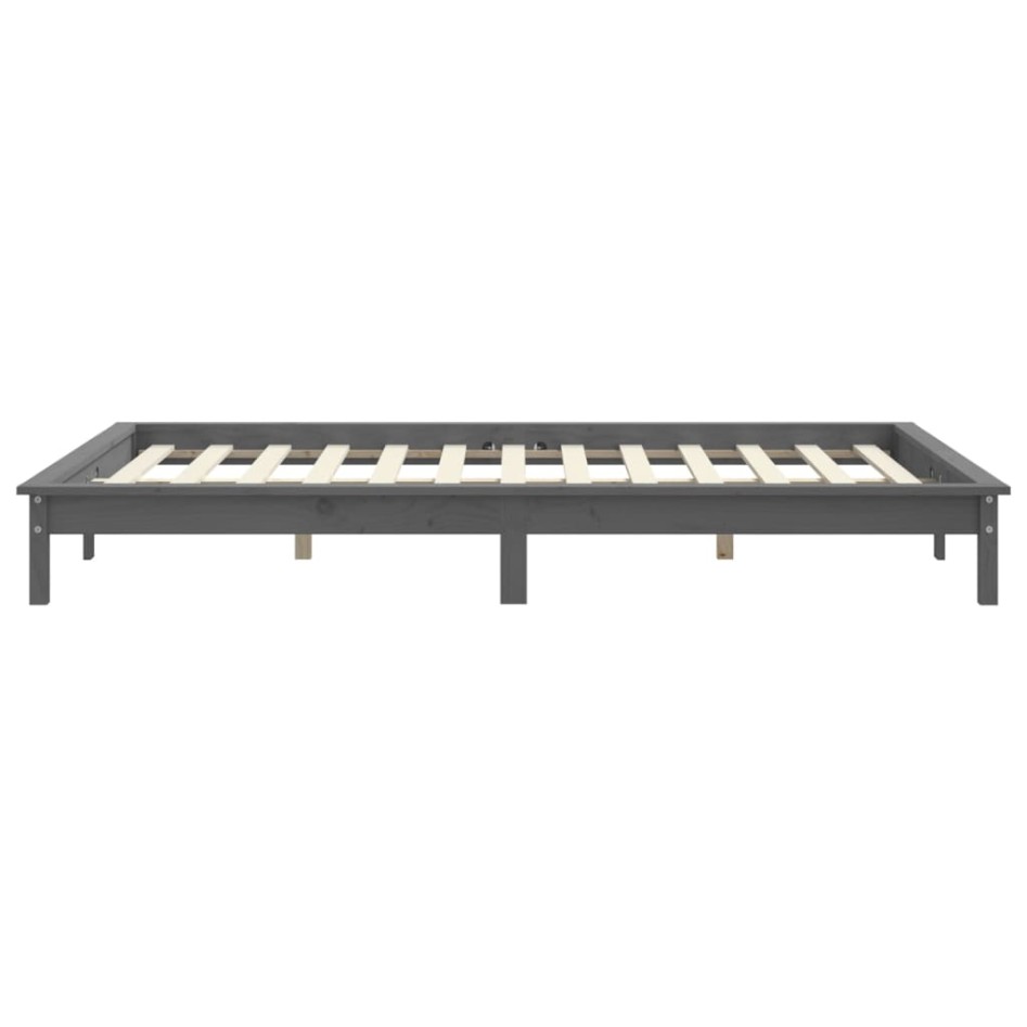 Estructura de cama madera maciza de pino gris 180x200