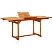 Mesa de comedor jardín madera maciza acacia (120-170)x80x75 cm