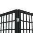 Biombo plegable con 4 paneles estilo japonés negro 160x170