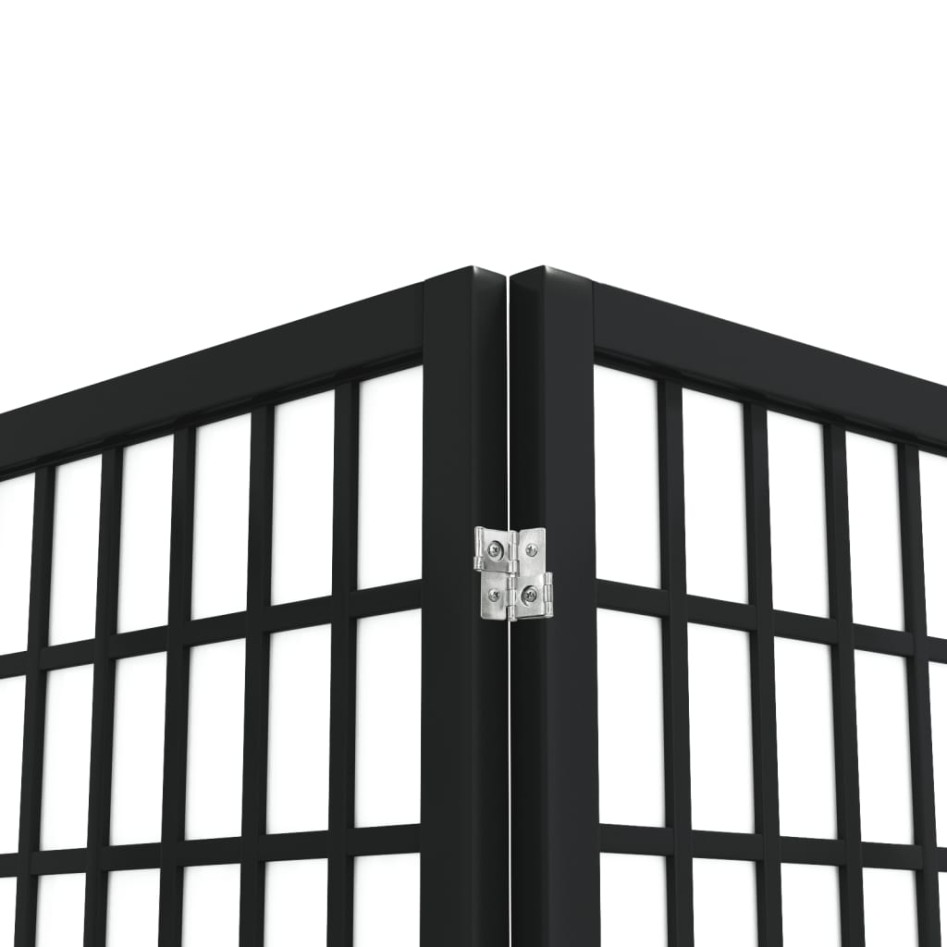 Biombo plegable con 4 paneles estilo japonés negro 160x170