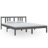 Estructura de cama madera maciza gris King Size 150x200