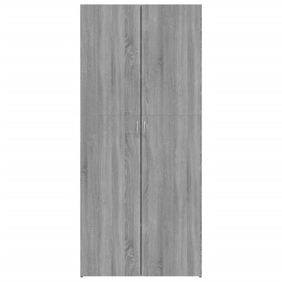 Mueble zapatero madera contrachapada gris Sonoma 80x35,5x180