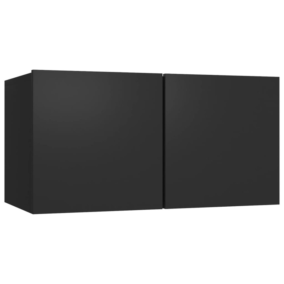 Muebles de salón 4 uds madera ingeniería negro 60x30x30