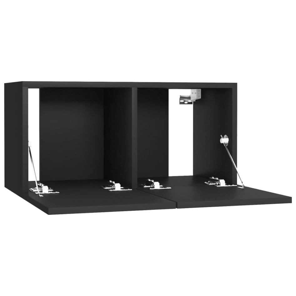 Muebles de salón 4 uds madera ingeniería negro 60x30x30