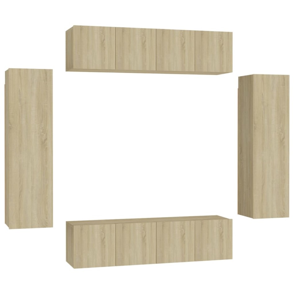 Juego de muebles de salón 6 piezas roble