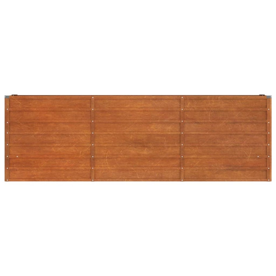 Arriate oxidado de acero corten 240x40x77