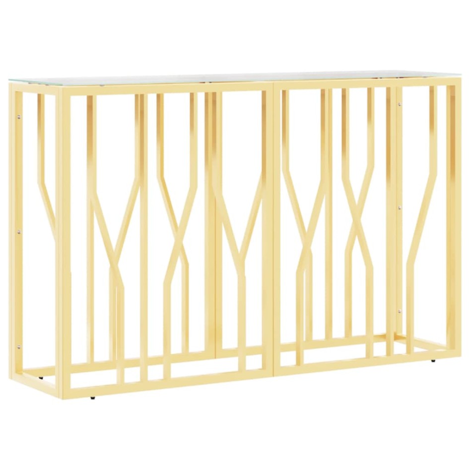 Mesa consola acero inoxidable y vidrio 110x30x70