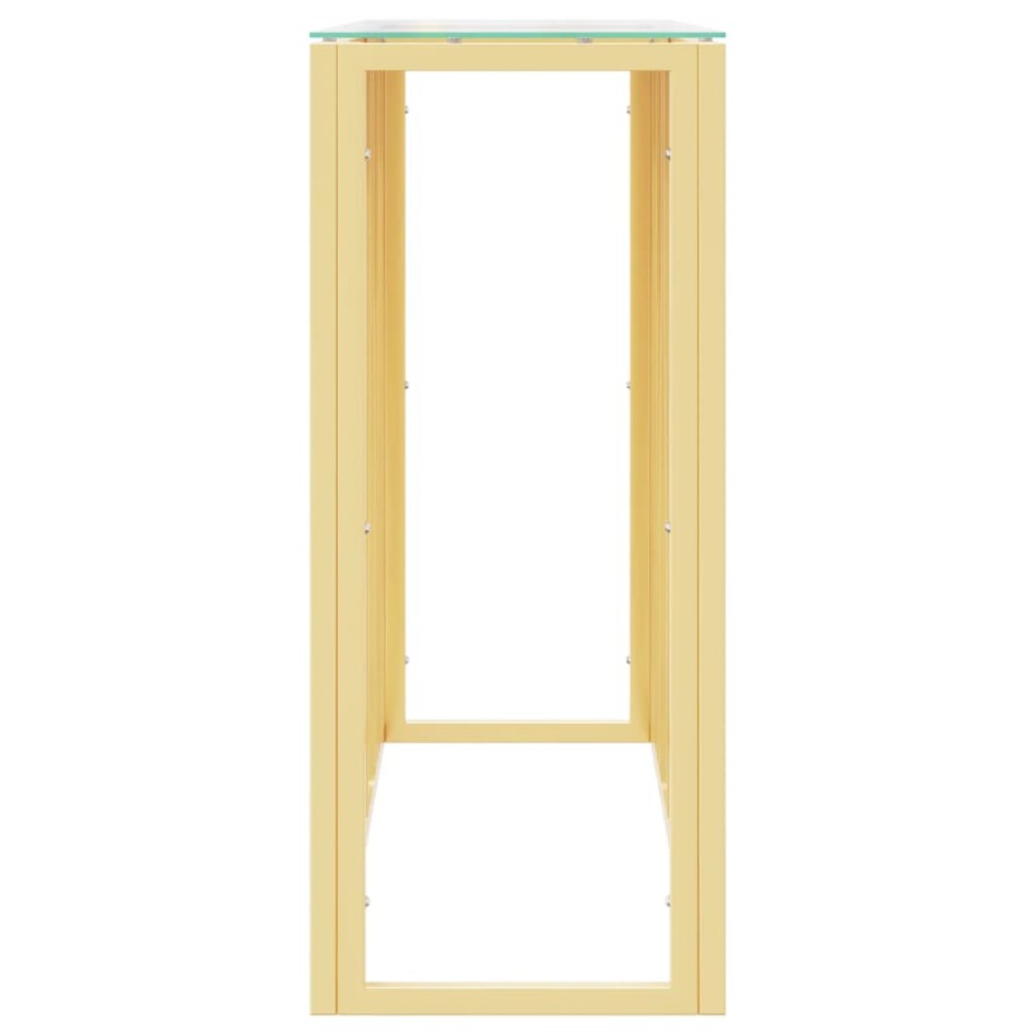 Mesa consola acero inoxidable y vidrio 110x30x70