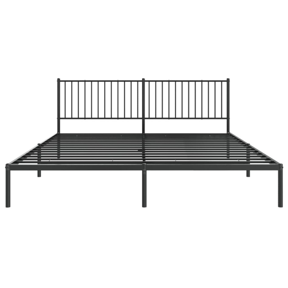 Estructura de cama con cabecero metal negro 193x203