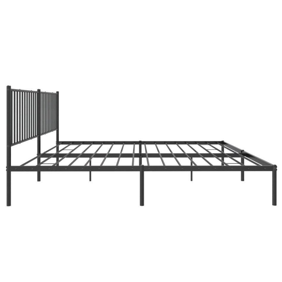 Estructura de cama con cabecero metal negro 193x203