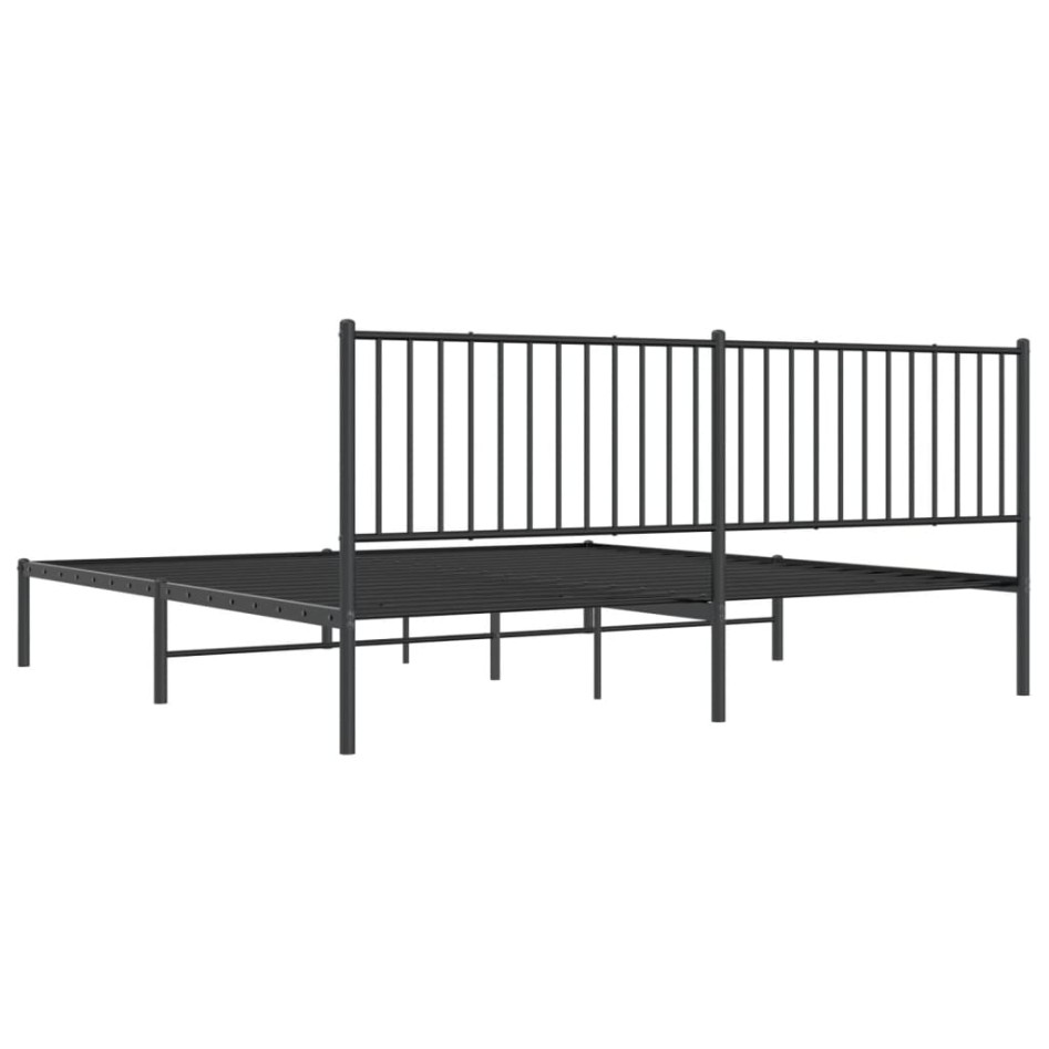Estructura de cama con cabecero metal negro 193x203