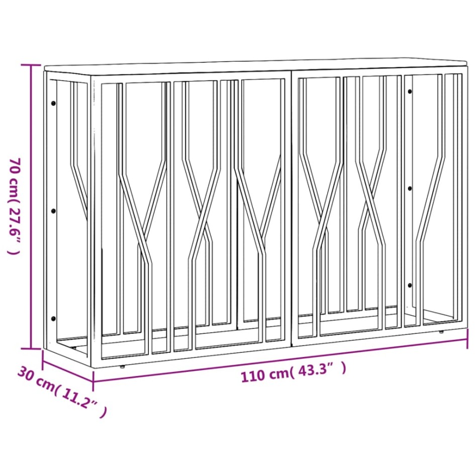 Mesa consola acero inoxidable madera maciza reciclada