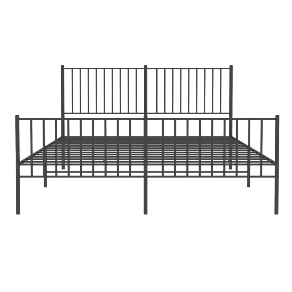Estructura de cama cabecero y estribo metal negro 160x200