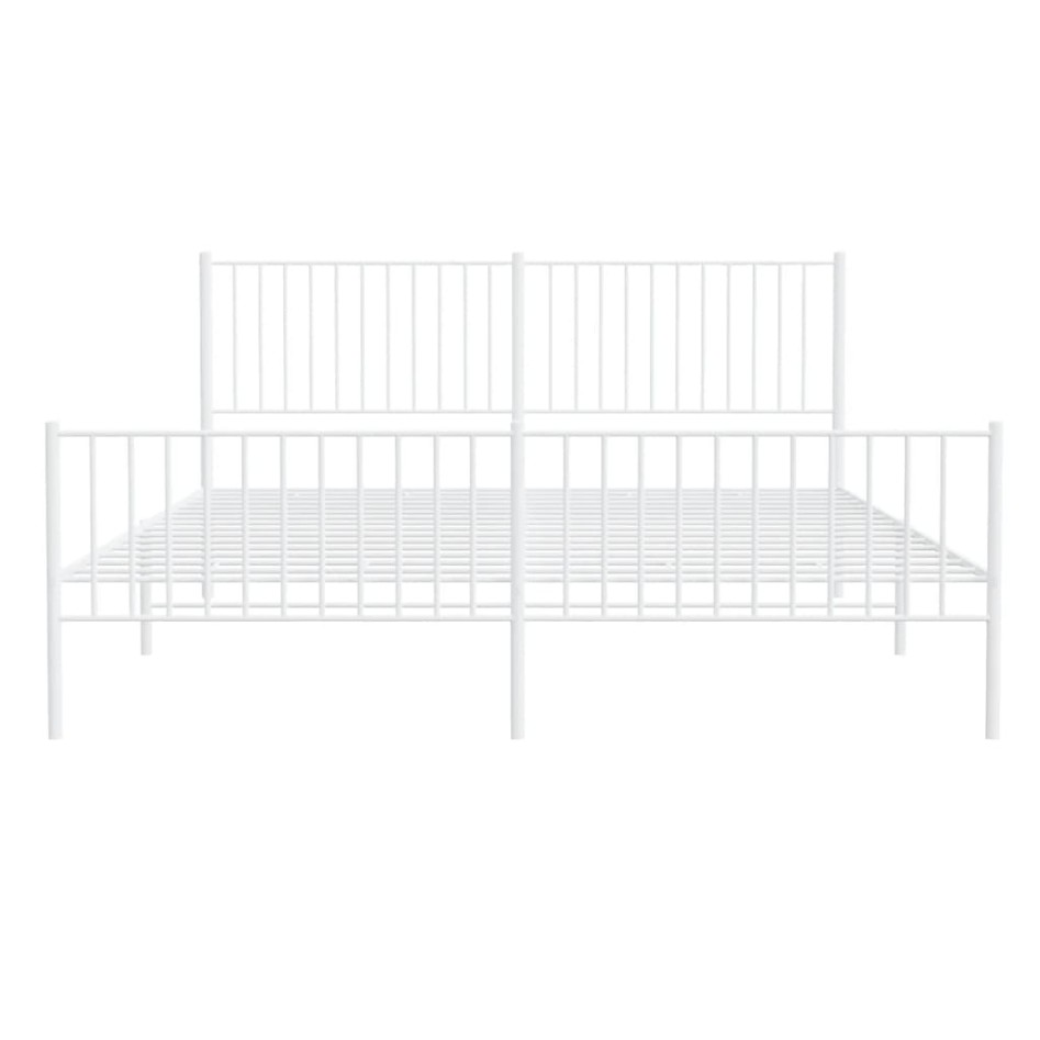 Estructura cama metal con cabecero y pie cama blanco 183x213