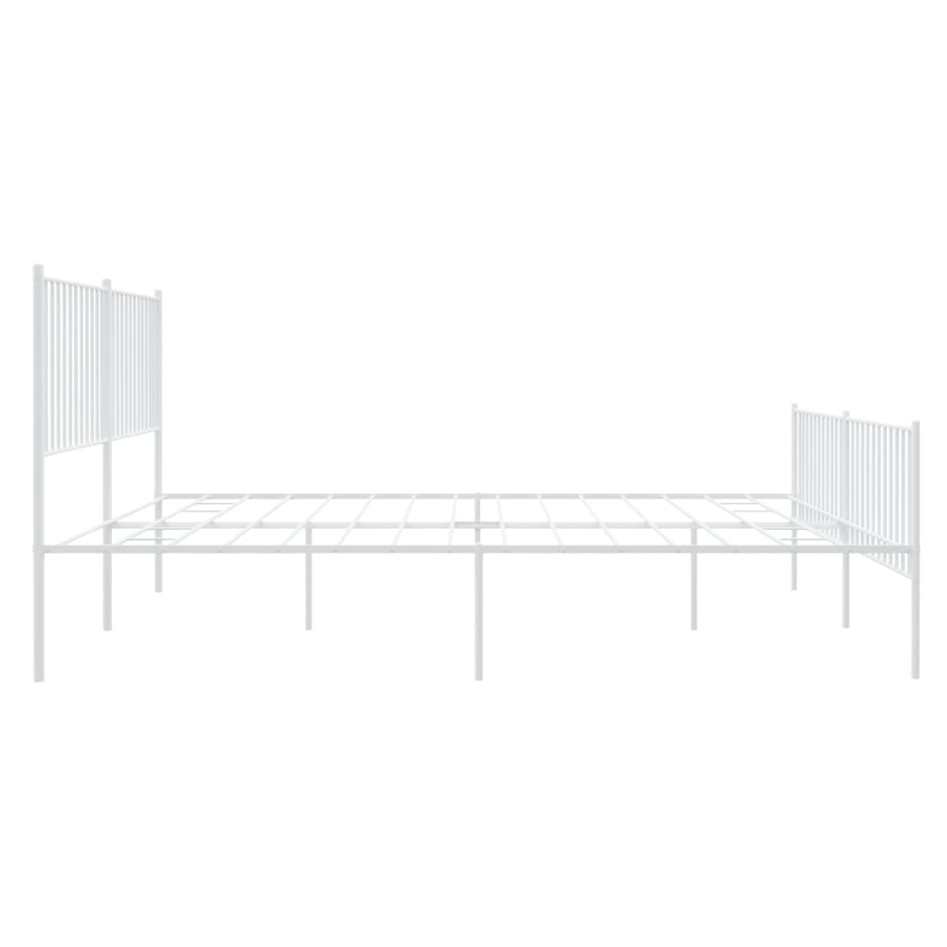 Estructura cama metal con cabecero y pie cama blanco 183x213