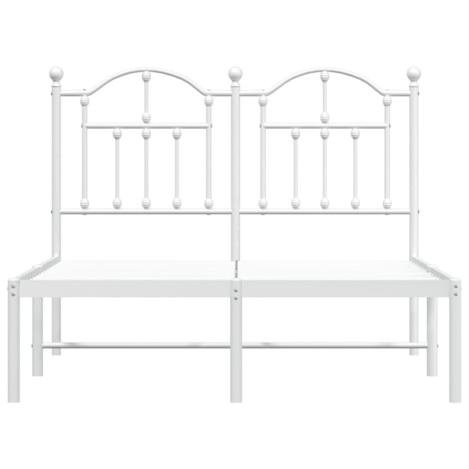 Estructura de cama de metal con cabecero blanca 120x200