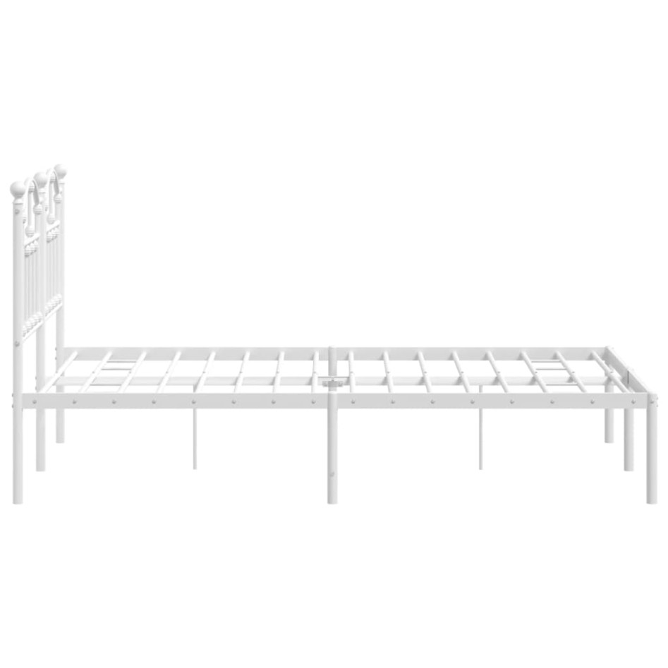 Estructura de cama de metal con cabecero blanca 120x200