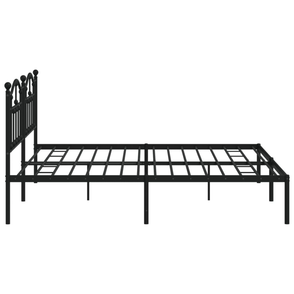 Estructura de cama con cabecero metal negro 200x200
