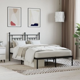Estructura de cama con cabecero metal negro 120x190