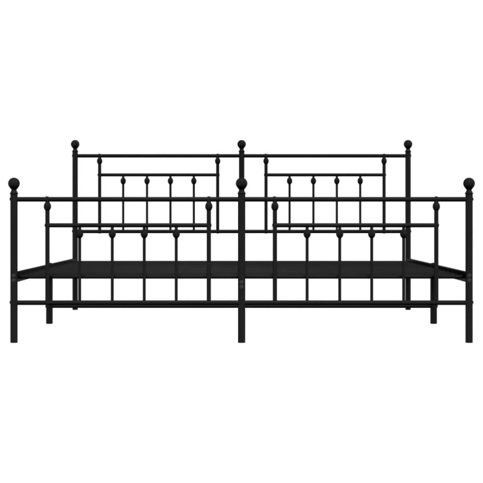 Estructura de cama cabecero y estribo metal negro 200x200
