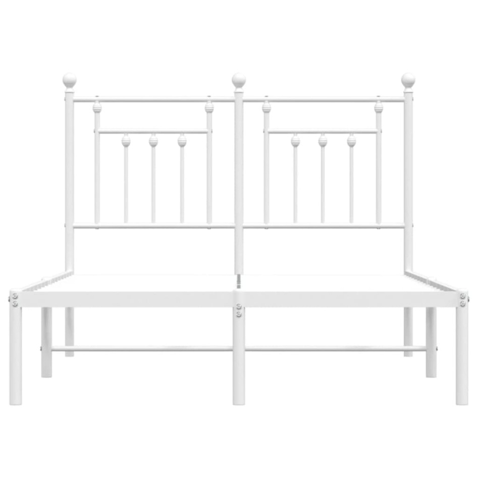 Estructura de cama de metal con cabecero blanca 120x190