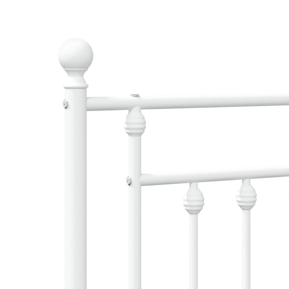 Estructura de cama de metal con cabecero blanca 120x190