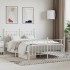 Estructura cama metal con cabecero y estribo blanco 140x200