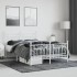 Estructura cama metal con cabecero y estribo blanco 140x200