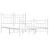 Estructura cama metal con cabecero y estribo blanco 140x200