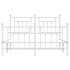 Estructura cama metal con cabecero y estribo blanco 140x200