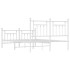 Estructura cama metal con cabecero y estribo blanco 140x200
