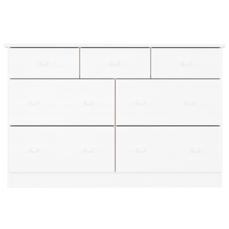 Cómoda cajonera ALTA madera maciza pino blanco 112x35x73