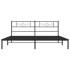 Estructura de cama con cabecero metal negro 183x213