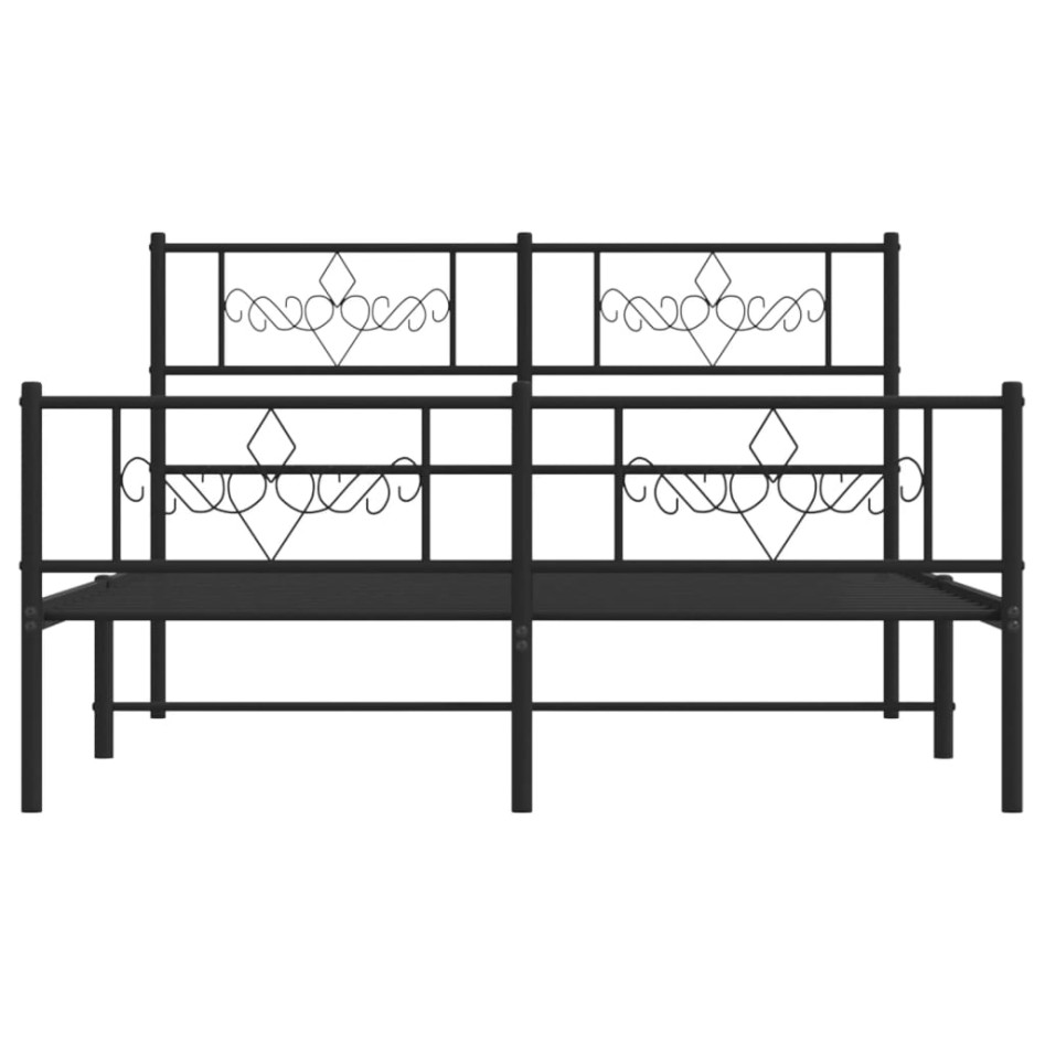 Estructura de cama cabecero y estribo metal negro 140x190