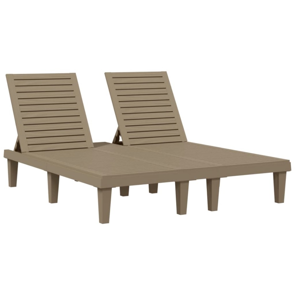 Tumbona doble polipropileno marrón claro 155x138x83
