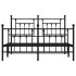 Estructura de cama cabecero y estribo metal negro 140x190