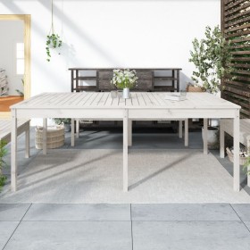 Mesa de jardín madera maciza de pino blanco 203,5x100x76