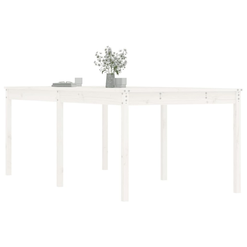 Mesa de jardín madera maciza de pino blanco 203,5x100x76