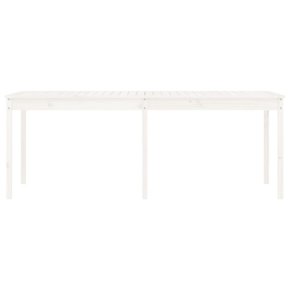 Mesa de jardín madera maciza de pino blanco 203,5x100x76