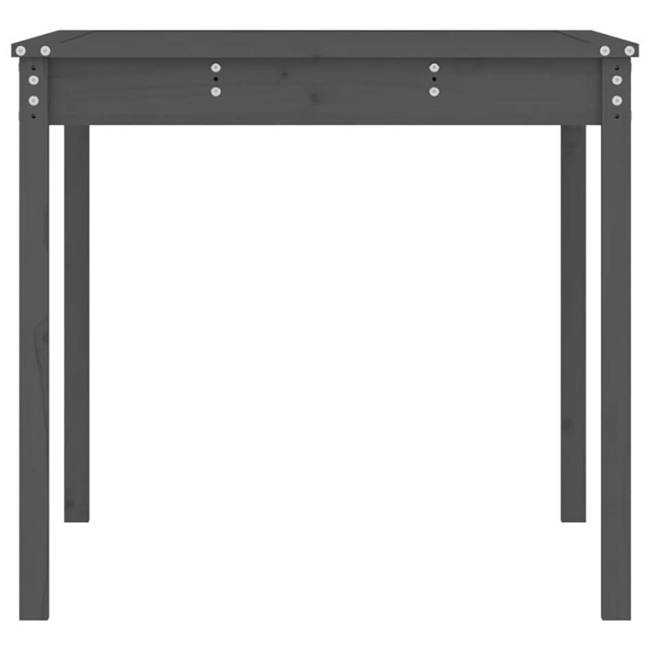 Mesa de jardín madera maciza pino gris 121x82,5x76