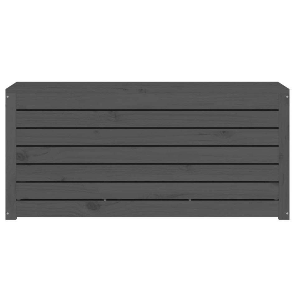 Baúl de jardín madera maciza de pino gris 101x50,5x46,5