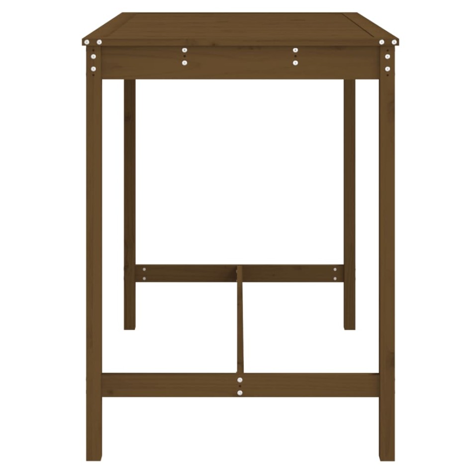 Mesa de jardín madera maciza pino marrón miel 121x82,5x110