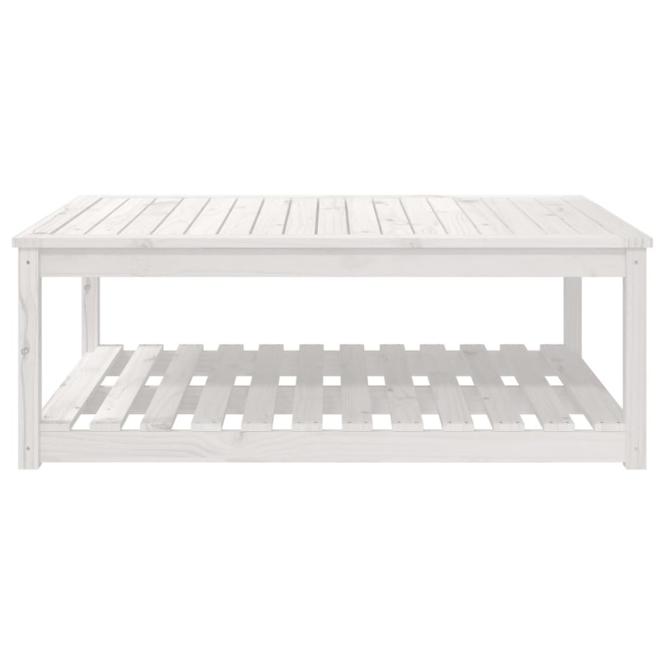 Mesa de jardín madera maciza pino blanco 121x82,5x45