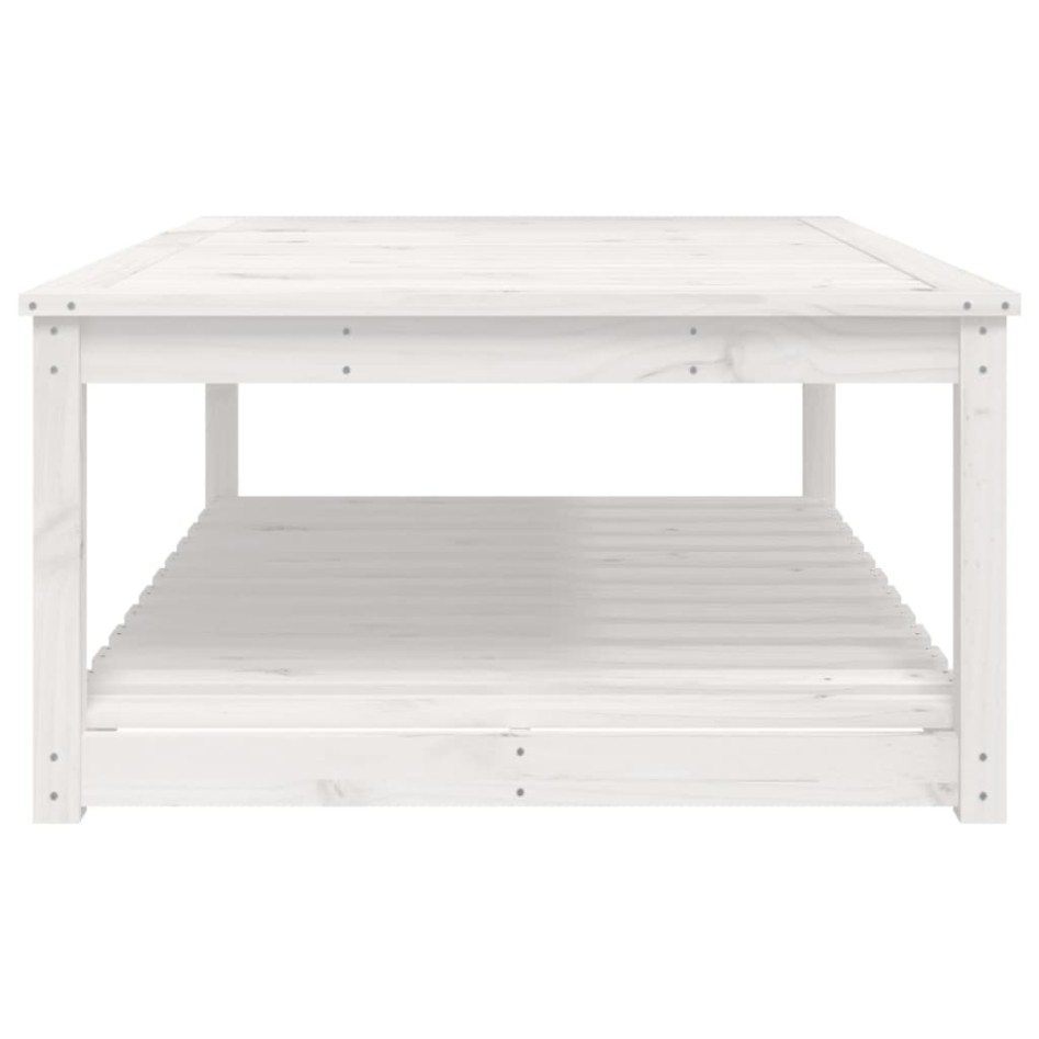 Mesa de jardín madera maciza pino blanco 121x82,5x45