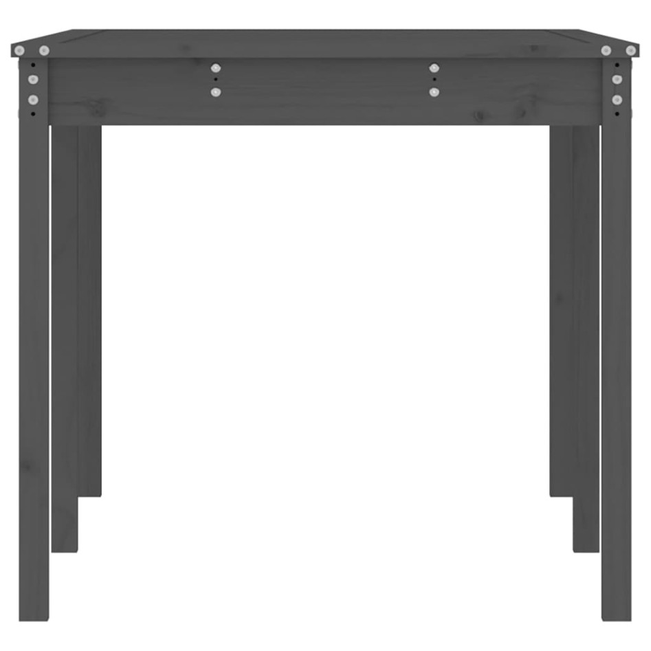 Mesa de jardín madera maciza pino gris 159,5x82,5x76