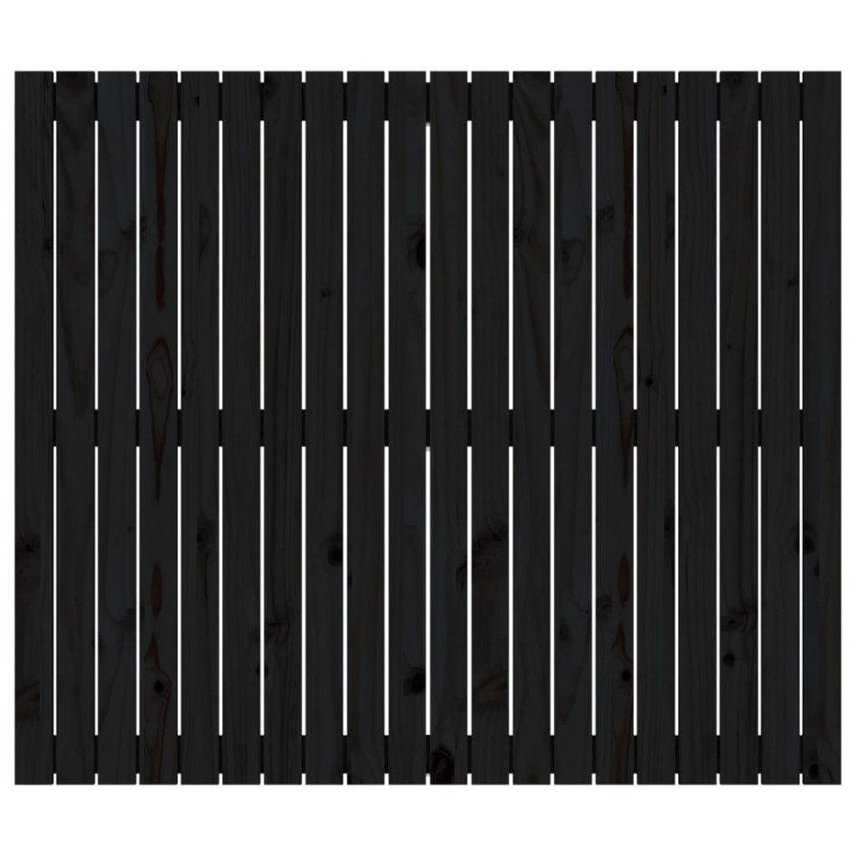 Cabecero de cama pared madera maciza pino negro 127,5x3x110