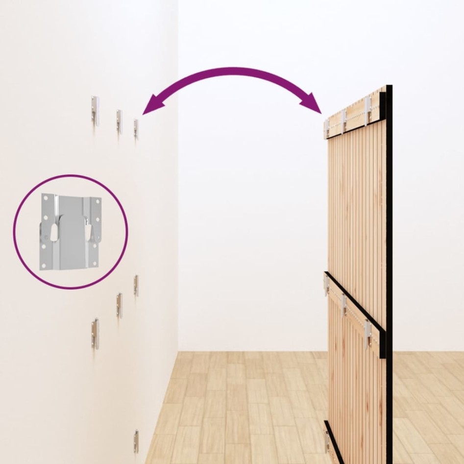 Cabecero de cama pared madera maciza pino negro 127,5x3x110